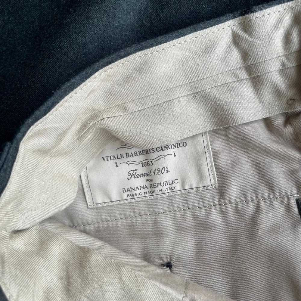Banana Republic Vitale Barberis Canonico Flannel 120s Wool Tapered Pants 31x30